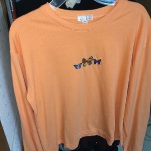 Orange butterfly top